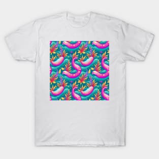 Oceanic Harmony, Abstract Marine Life T-Shirt